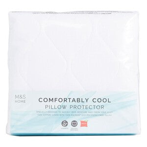 M&S Comfortably Cool Pillow Protectors, 2 Pack, White