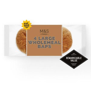 M&S Large Wholemeal Baps