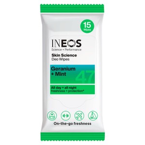 INEOS Skin Science Deodorant Wipes Geranium + Mint