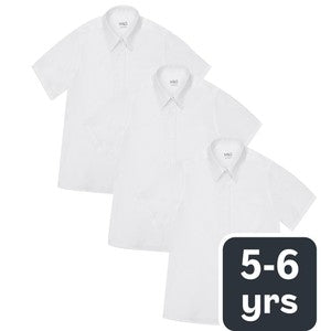 M&S Girls Easy Iron School Blouses, 5-6 Years, White