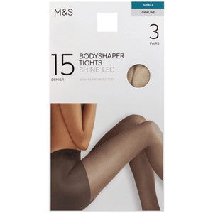 M&S Womens 15 Denier Body Shaping Tights, Medium, Opaline
