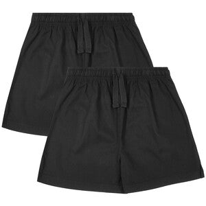 M&S Unisex Pure Cotton Shorts, 9-10 Years, Black