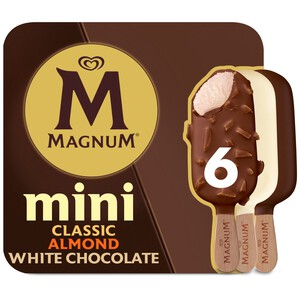 Magnum Mini Classic Almond & White Chocolate Ice Cream Sticks