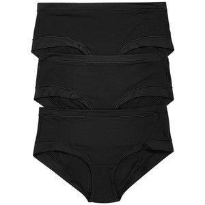 M&S Modal Low Rise Shorts, 3 Pack, 10, Black