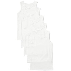 M&S Girls Pure Cotton Vests, 6-7 Years, White