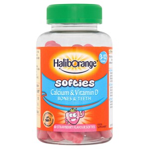 Haliborange Kid's Softies Calcium & Vitamin D Strawberry Gummies 3-12yrs