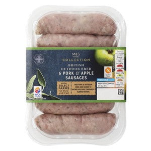 M&S Collection 6 Pork & Apple Bramley Sausages