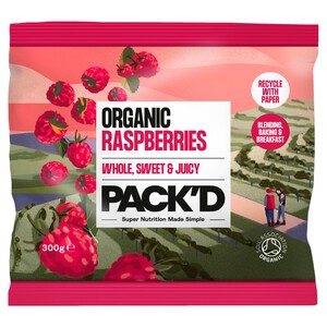 PACK'D Organic & Whole Sun-Ripened Raspberries