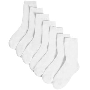 M&S Kids Ankle School Socks, Shoe Size 12.5-3.5 Small, White,