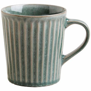 M&S Ribbed Reactive Glaze Mug, Green