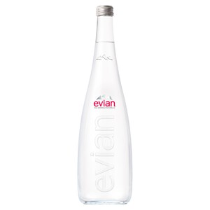 Evian Still Mineral Water Glass Bottle