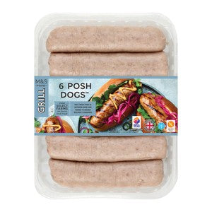 M&S 6 Posh Dog Pork Sausages with Smoky Seasoning
