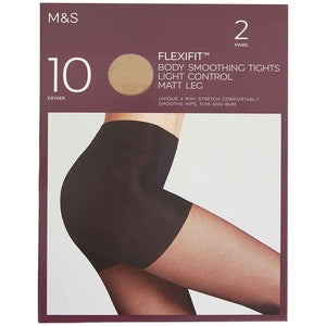 M&S Womens 10 Denier Light Control Sheer Tights, Medium, Opaline, 2pk