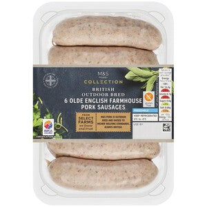 M&S Collection British 6 Farmhouse Pork Sausages