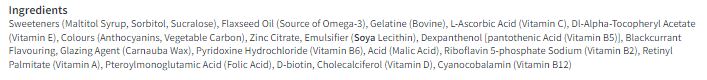 Bassetts Blackcurrant & Apple Omega 3 & Multivitamins 3-6yrs , 30 per pack