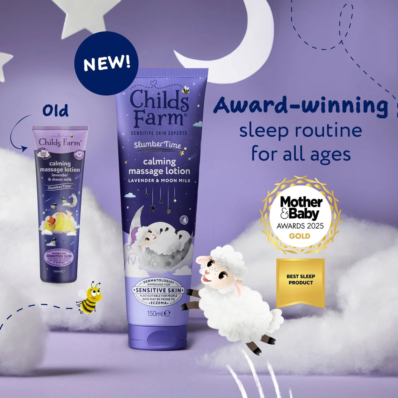 Childs Farm SlumberTime Calming Massage Lotion, Lavender & Moon Milk 150ml