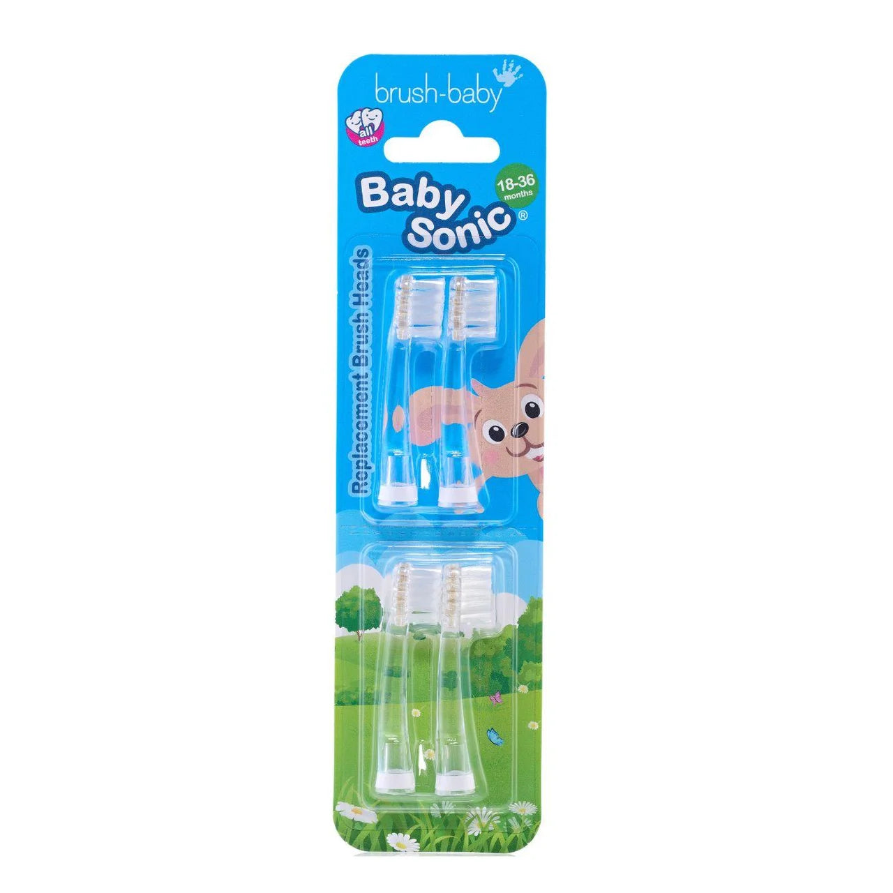 Brush-Baby BabySonic Replacement Toothbrush Heads, 18-36 mths , 4 per pack