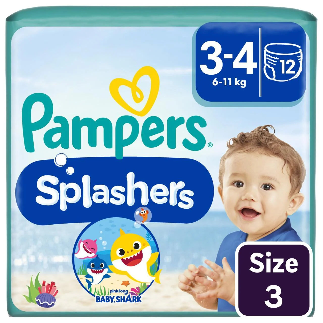 Pampers Splashers Swim Nappies, Size 3-4 (6-11kg) 12 per pack