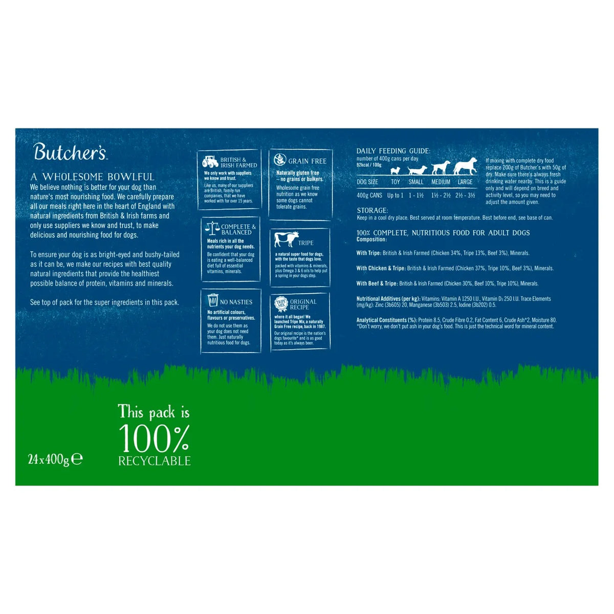 Butcher's Tripe Loaf Recipes Dog Food Tins 24 x 400g