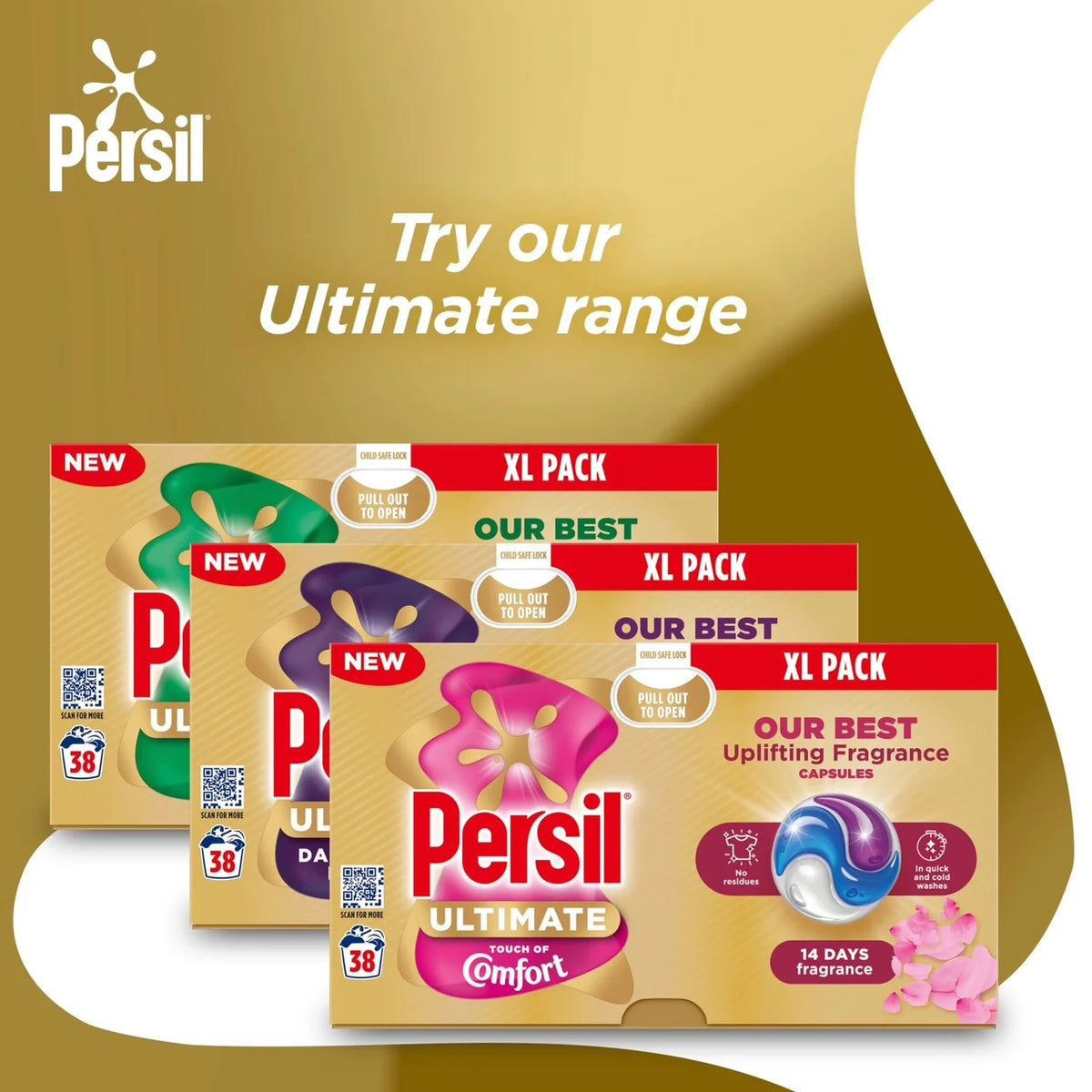 Persil Ultimate Washing Capsules Active Clean 38 washes