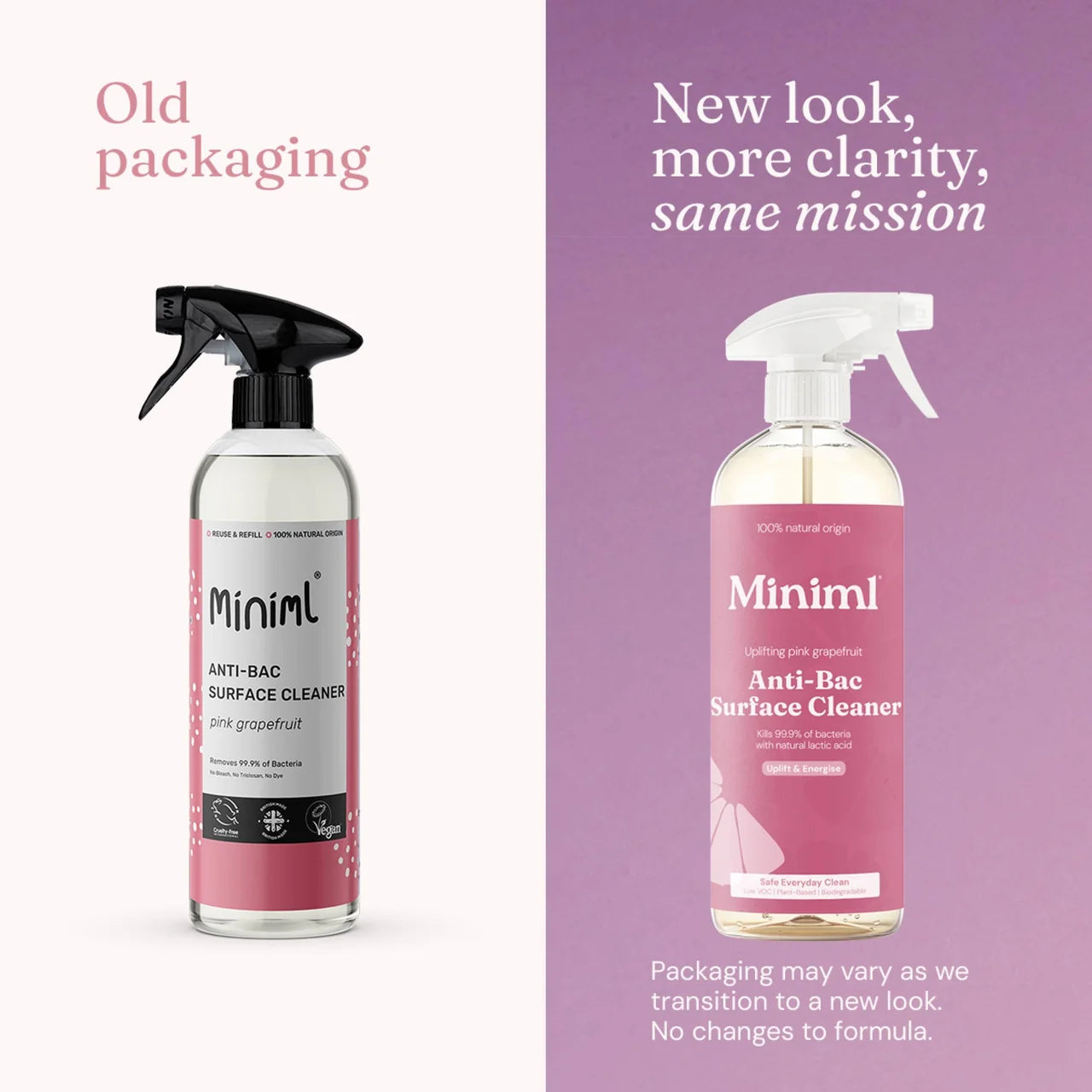 Miniml Pink Grapefruit Anti-Bac Surface Cleaner 750ml