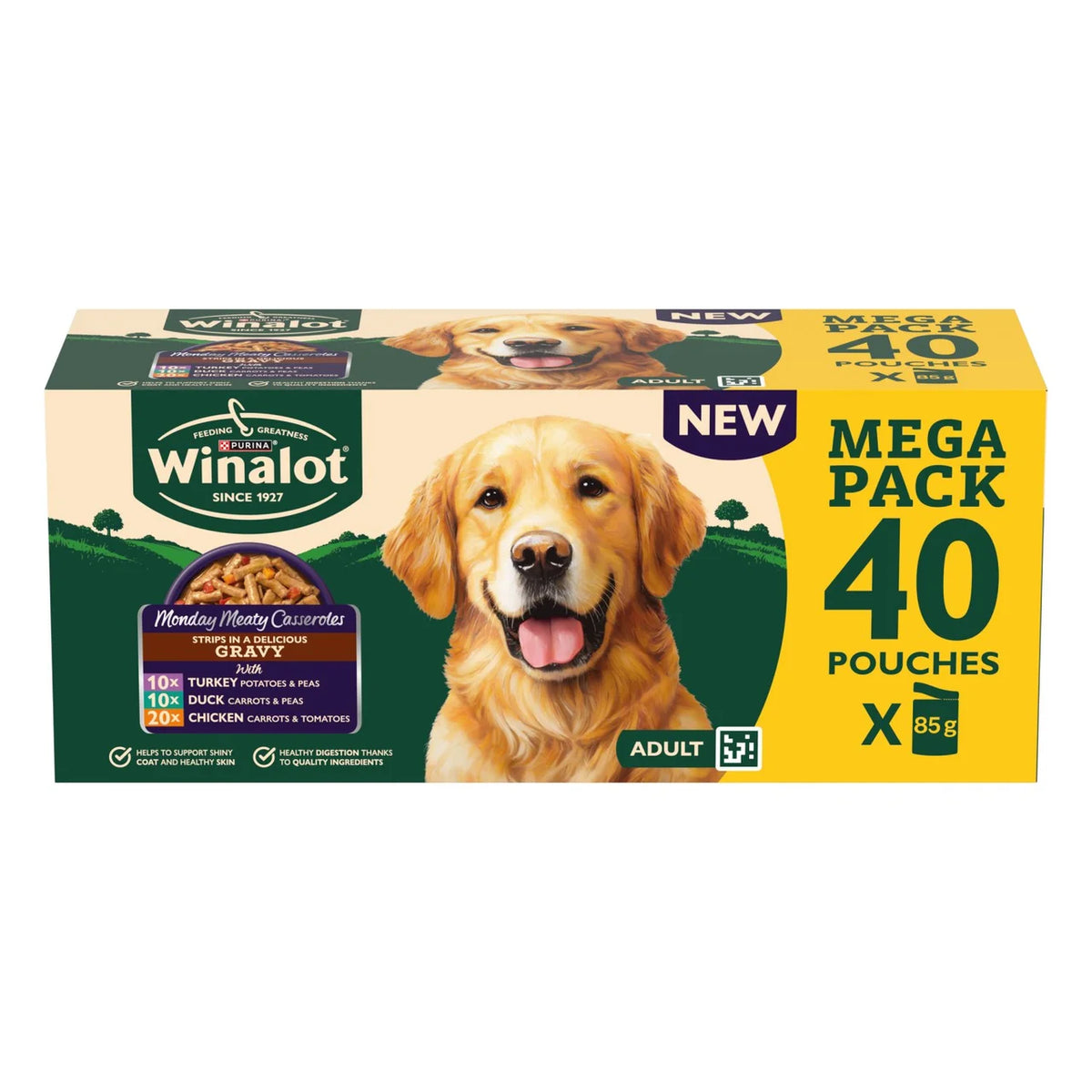 Winalot Monday Meaty Casseroles Chicken, Turkey, Duck in Gravy Wet Dog Food 40 x 85g