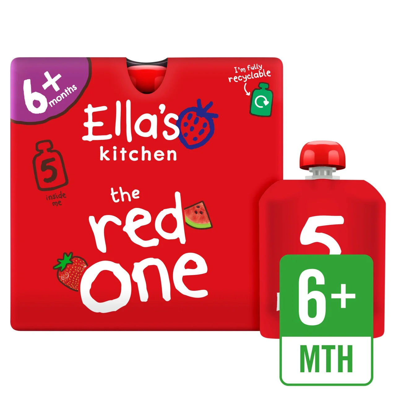 Ella's Kitchen The Red One Smoothie Pouch Multipack 6+ Months 5 x 90g