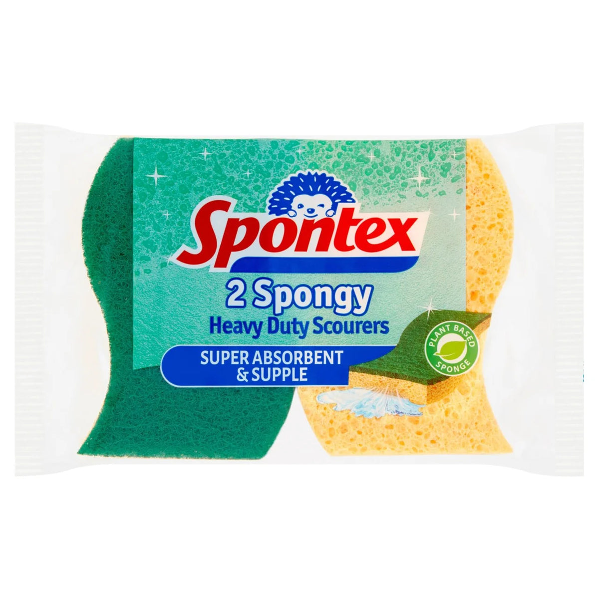 Spontex Heavy Duty Sponge Scourers Super Absorbent 2 per pack