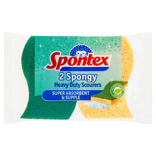 Spontex Heavy Duty Sponge Scourers Super Absorbent 2 per pack