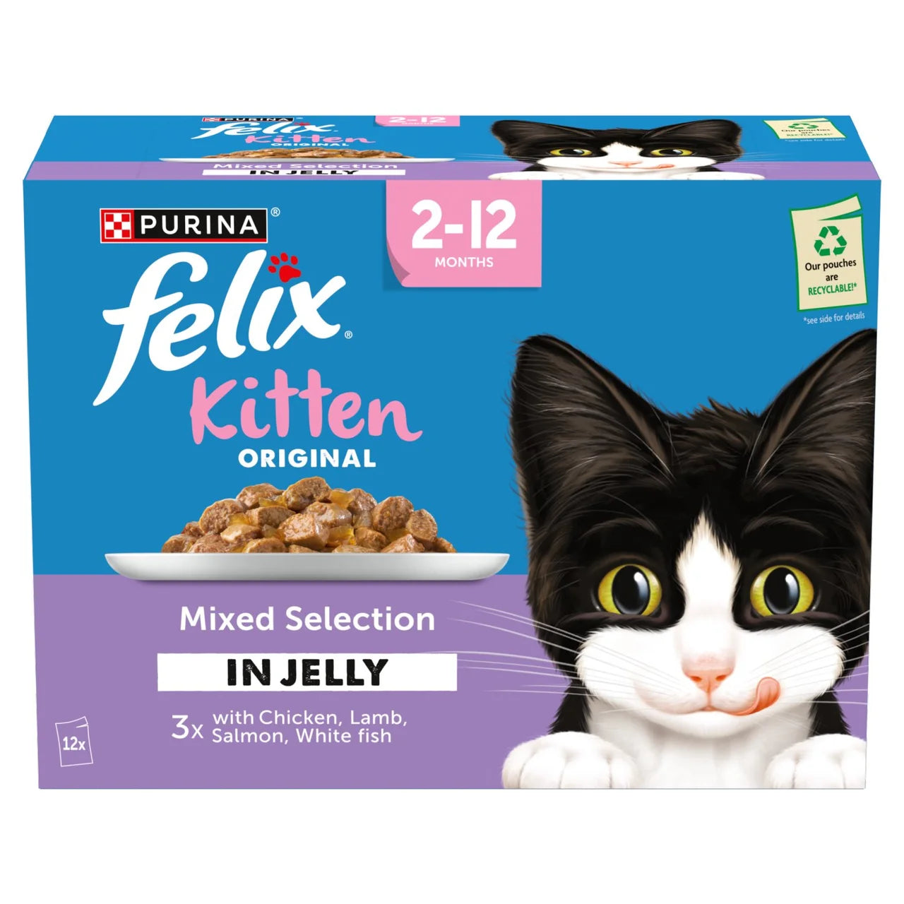Felix Original Kitten Mixed Selection in Jelly Wet Cat Food 12 x 85g