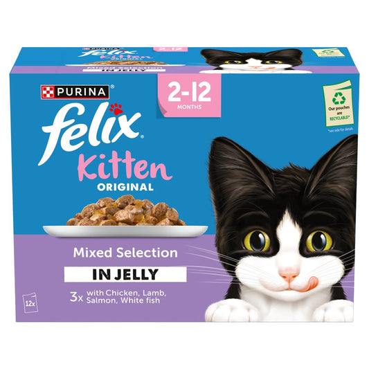 Felix Original Kitten Mixed Selection in Jelly Wet Cat Food 12 x 85g