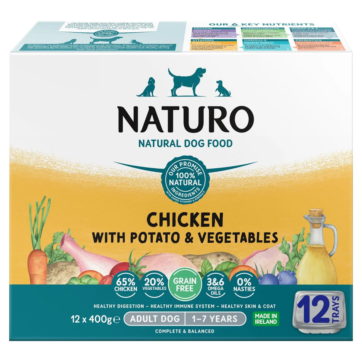 Naturo Grain Free Adult Dog Chicken and Potato 12 x 400g
