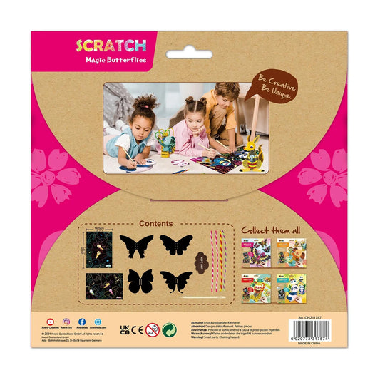 Scratch Art, Butterfly 6 per pack