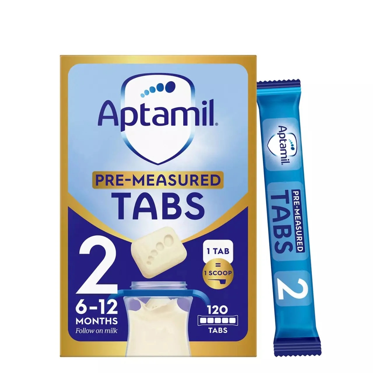 Aptamil 2 Follow On Baby Milk Formula Tabs 6-12 Months , 120 per pack