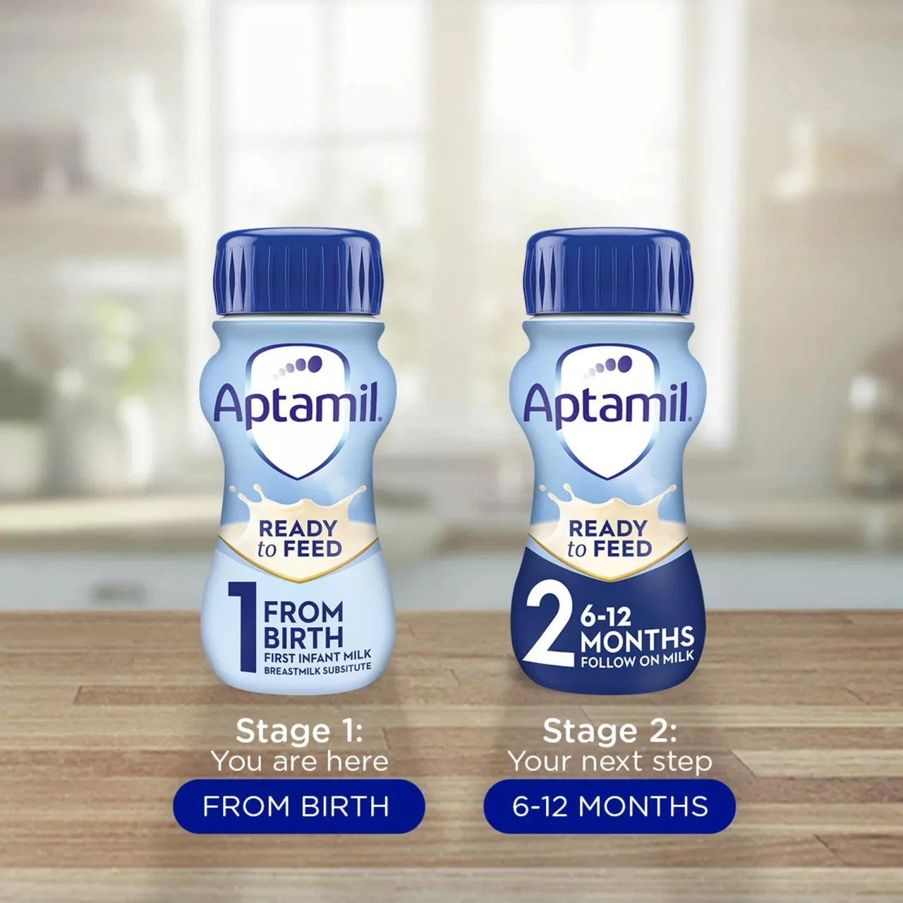 Aptamil 1 First Infant Baby Milk Formula Liquid Ready to Feed from Birth 6 x 200ml