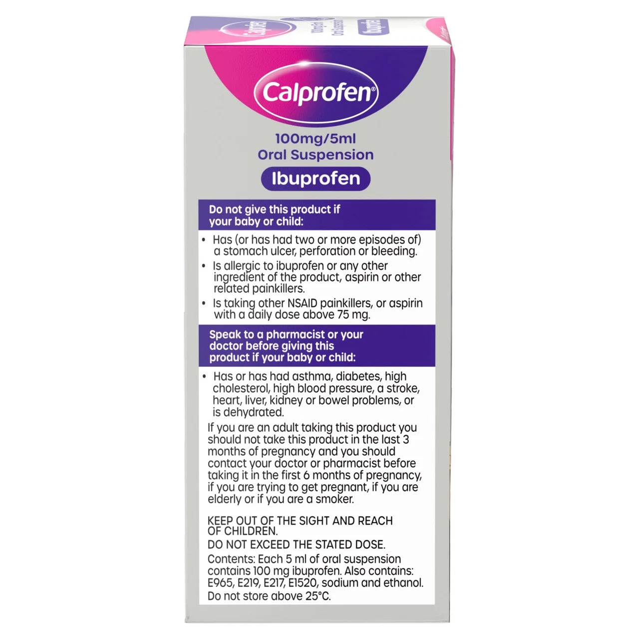 Calprofen Strawberry Ibuprofen Liquid, 3+mths ,  100ml