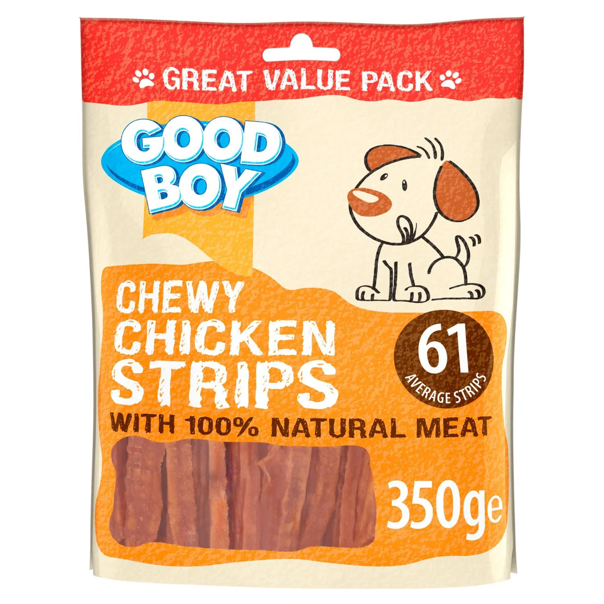 Good Boy Chewy Chicken Strips Dog Treats 350g