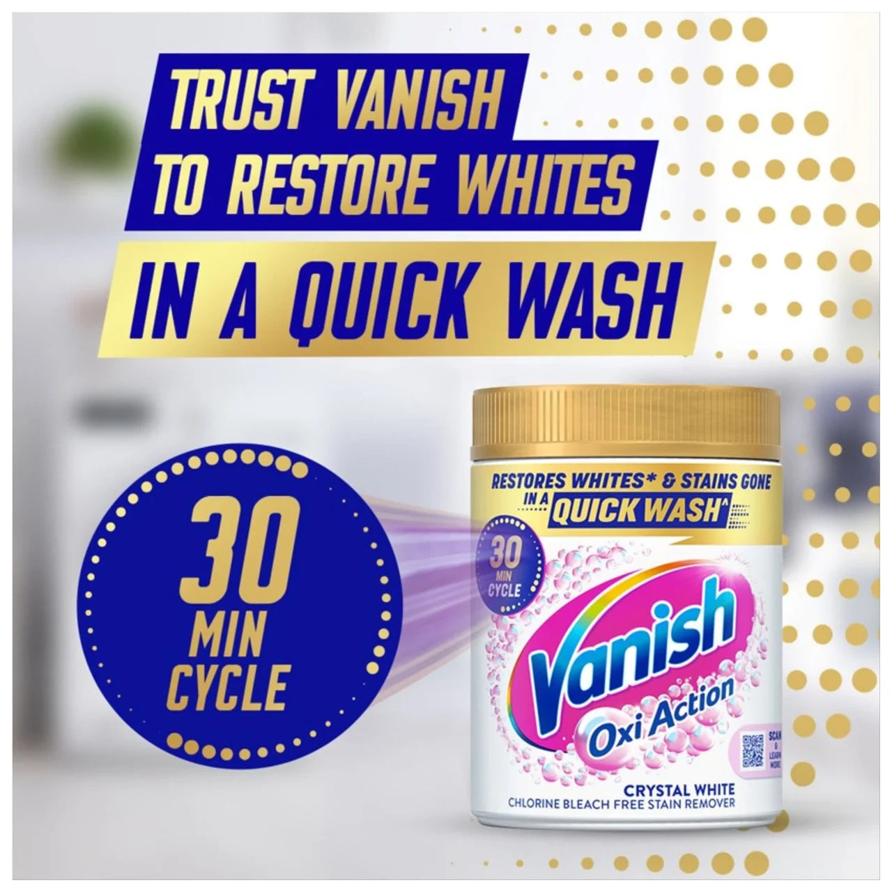 Vanish Oxi Action Fabric Stain Remover Powder Whites 470g