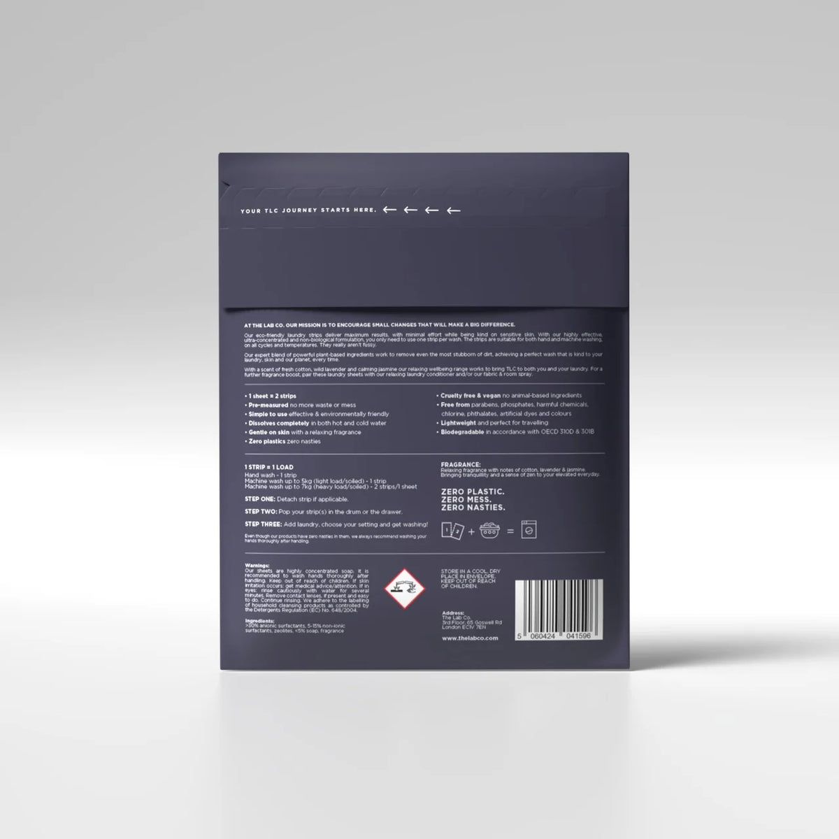 The Lab Co. Laundry Detergent Sheets Non Bio Relaxing Scent 32 Loads