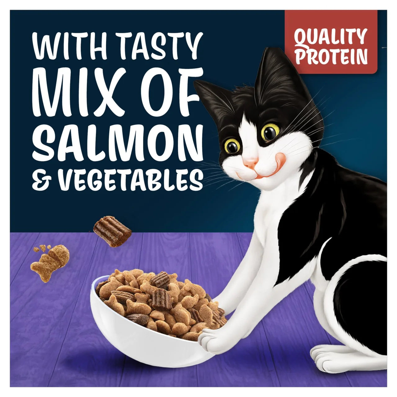 Felix Doubly Delicious Senior 7+ Salmon & Vegetables Dry Cat Food 750g