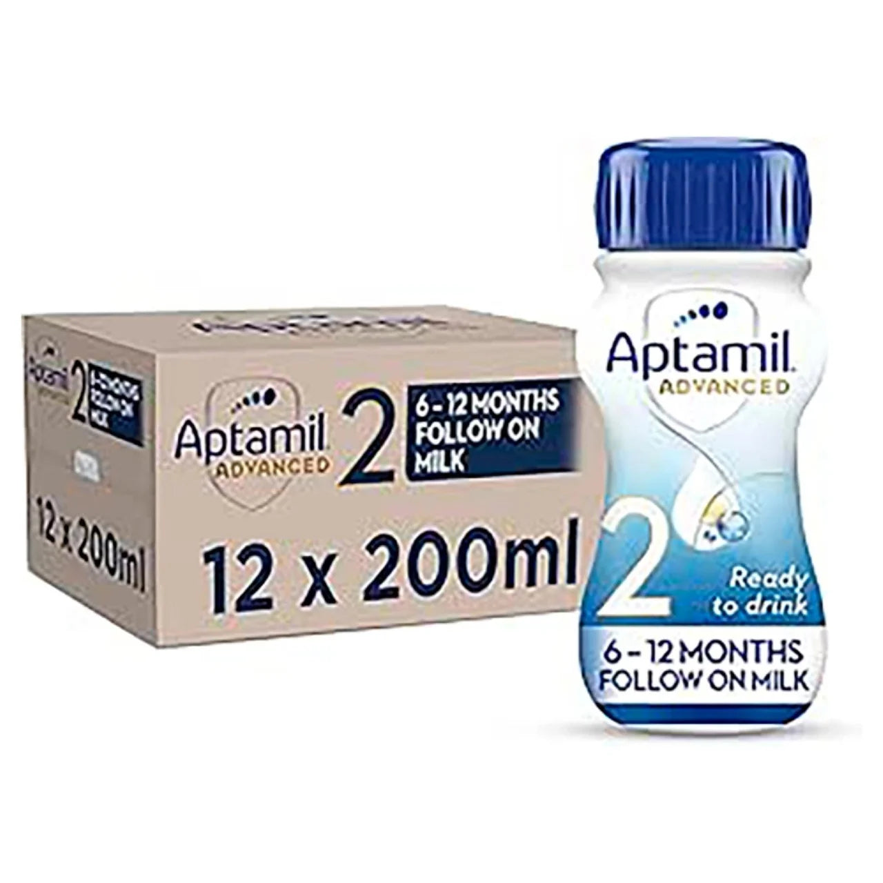 Aptamil Advanced 2 Follow On Formula Baby Milk Liquid 6-12 Months , 12 x 200ml