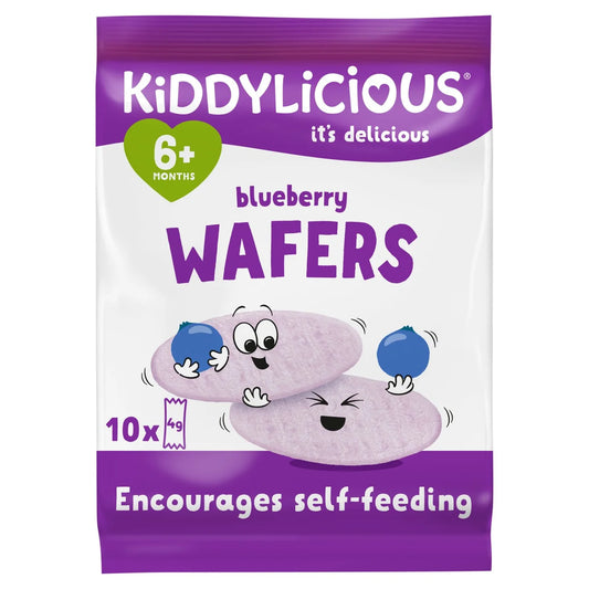 Kiddylicious Blueberry Maxi Wafers Baby Snacks Multi 10 x 4g