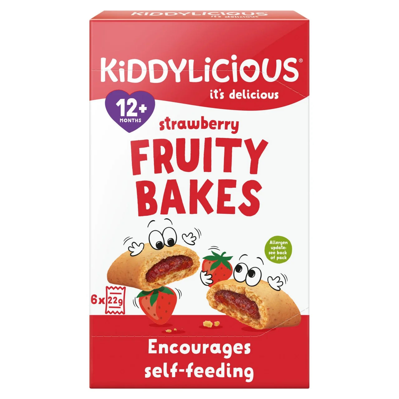 Kiddylicious Strawberry Fruity Bakes Baby Snacks Multi 6 x 22g