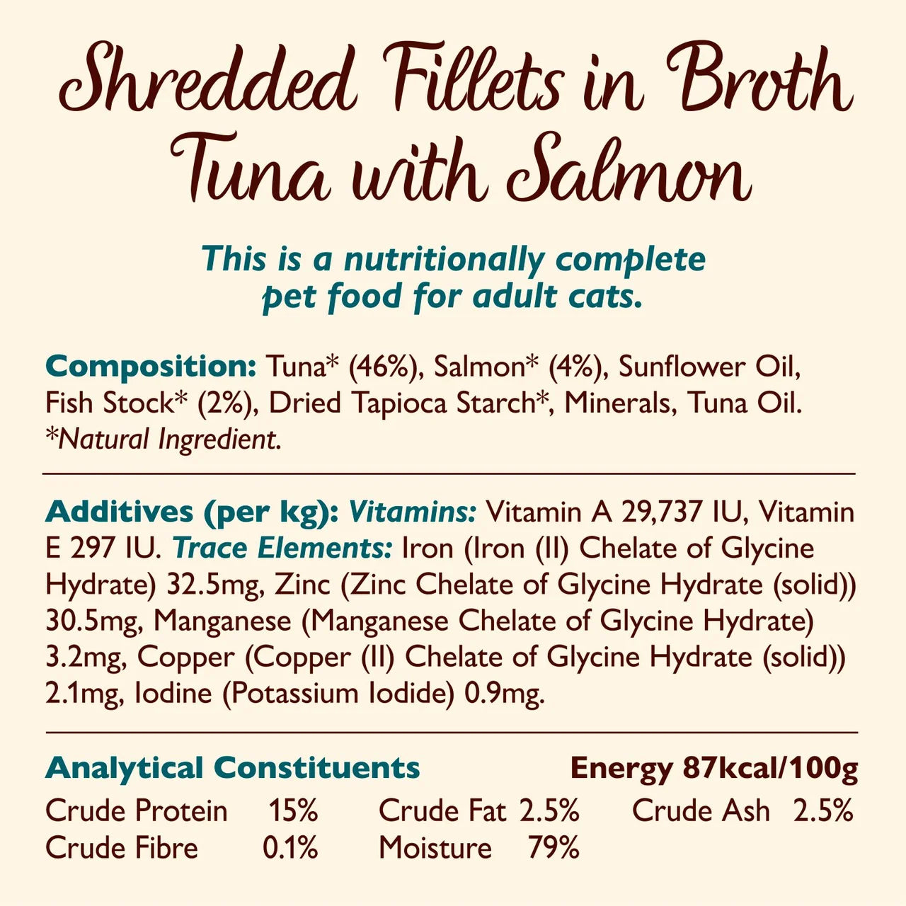 Lily's Kitchen Shredded Fillets Tuna & Salmon in Broth Wet Food for Cats 70g