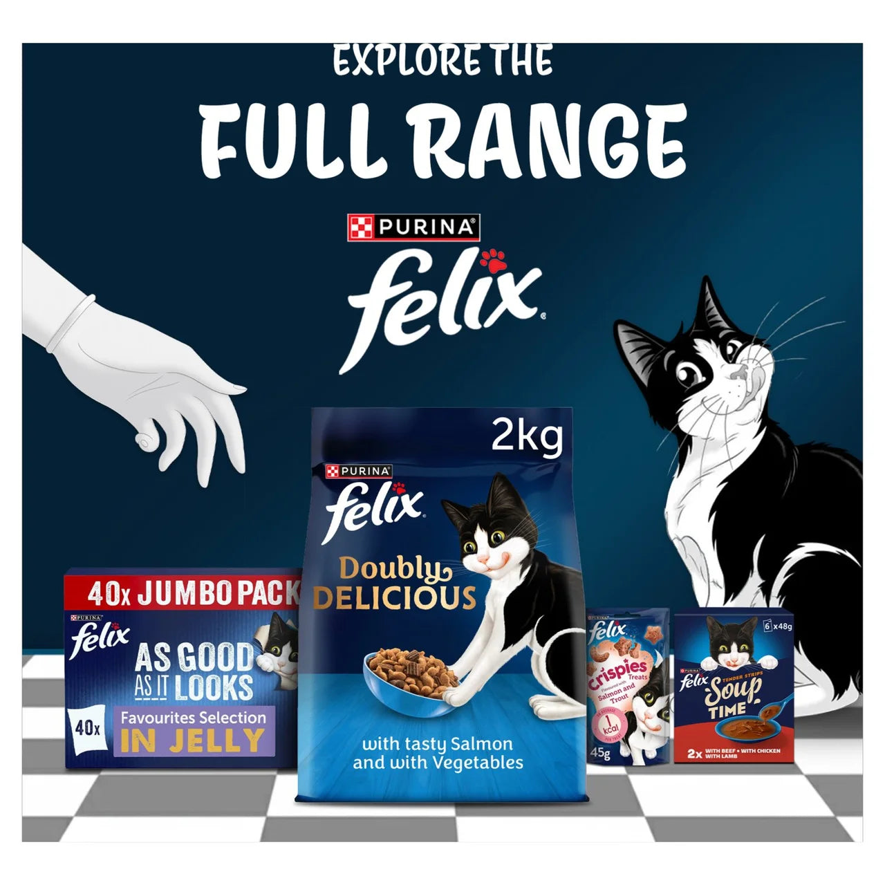 Felix Doubly Delicious Salmon & Vegetables Dry Cat Food 750g
