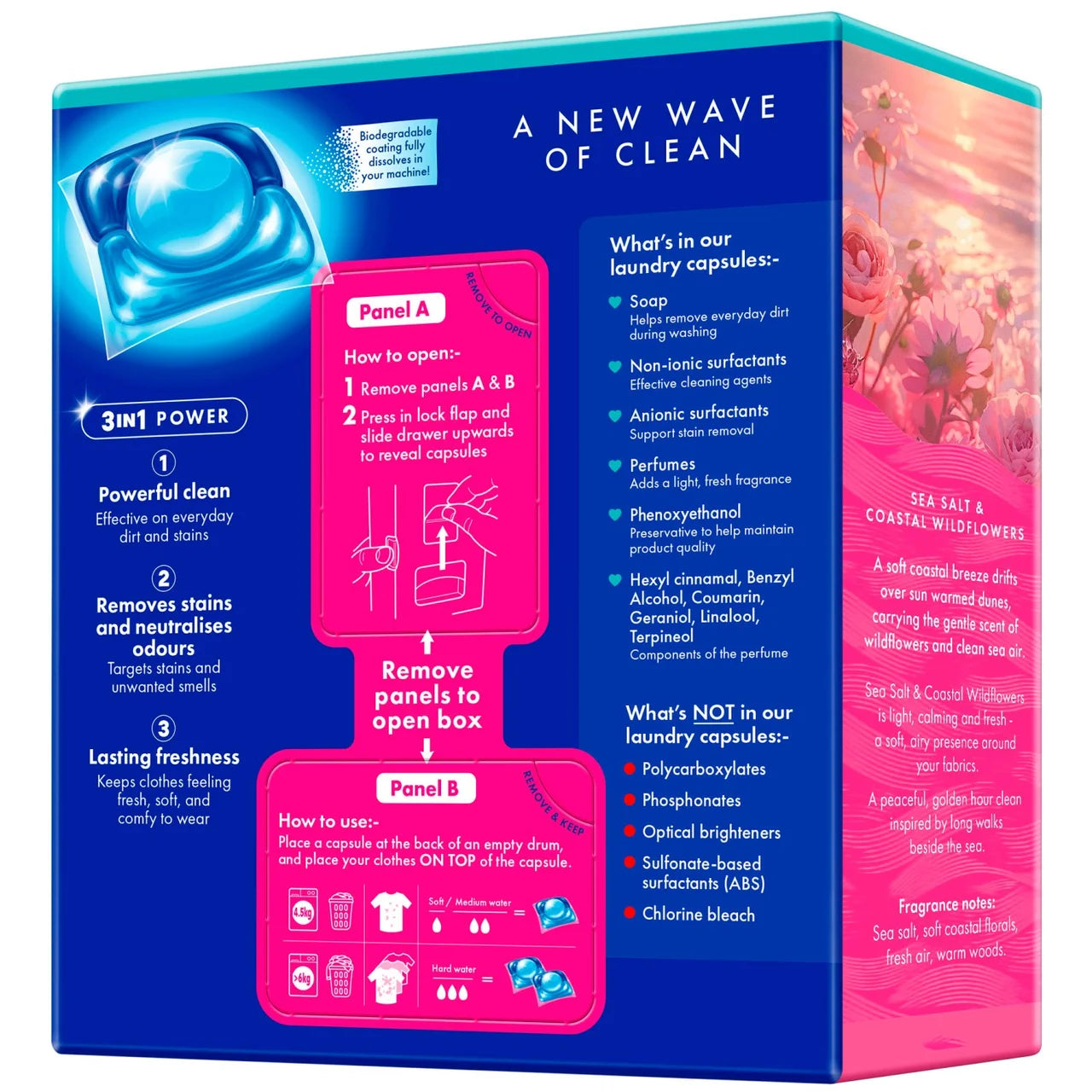 OceanSaver Plastic Free 30 Sensitive Non-Bio Pods Washing Capsules Sea Salt 30 per pack