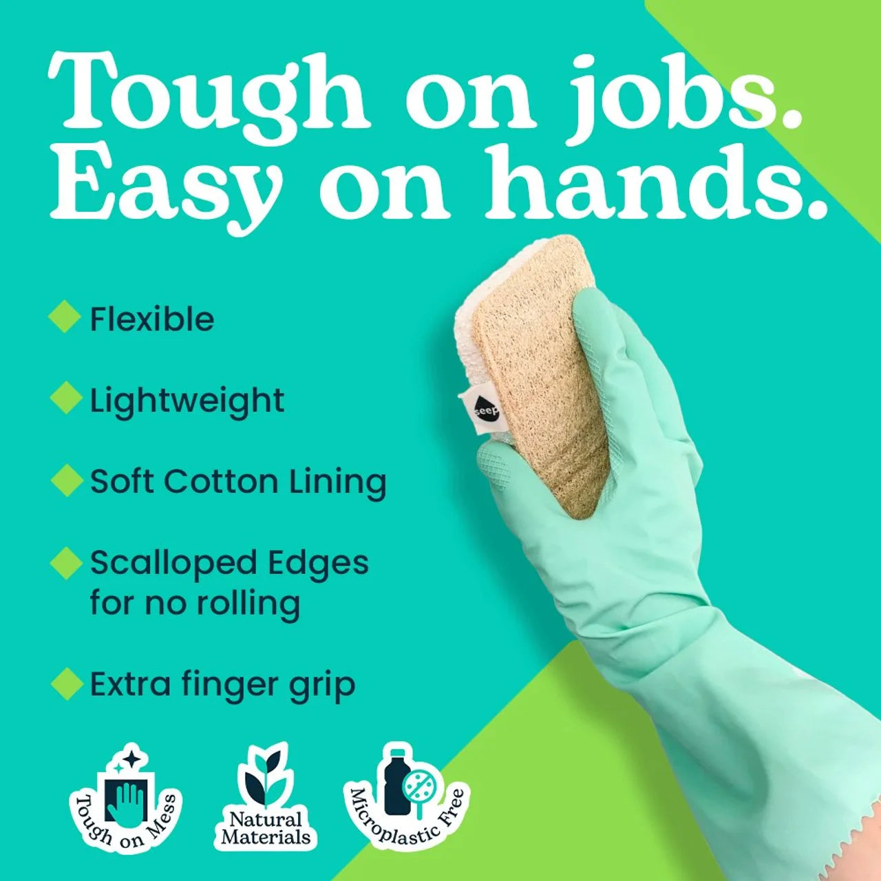 Seep Rubber Gloves Medium Plastic Free