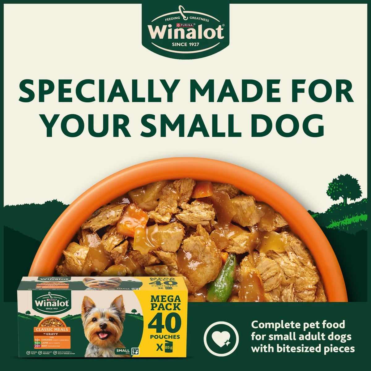 Winalot Meaty Chunks Small Dog Mixed in Gravy Wet Dog Food 40 x 85g