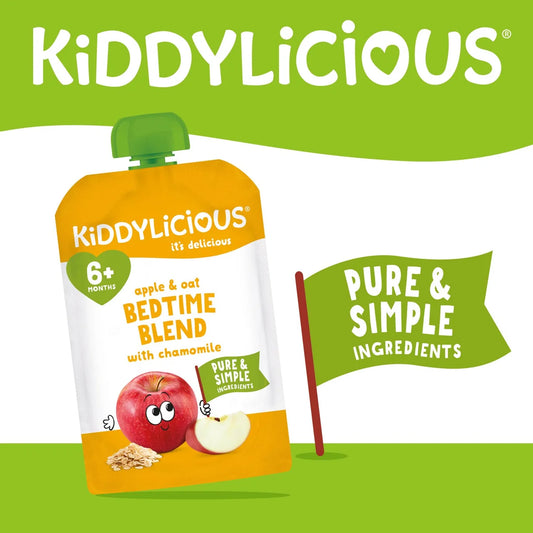 Kiddylicious Pouches Apple & Oat Bedtime Blend with Vanilla Multipack 4 x 100g