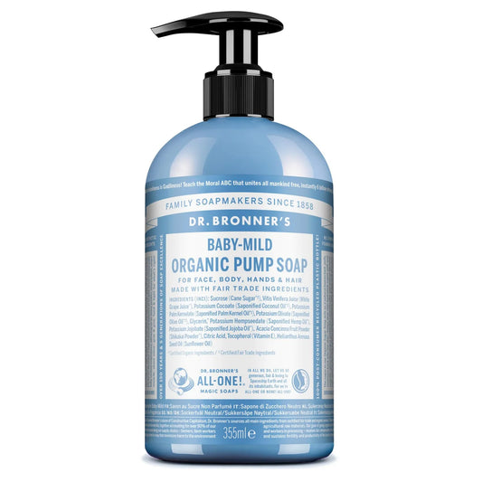 Dr. Bronner's Unscented Organic Baby Pump Soap 355ml